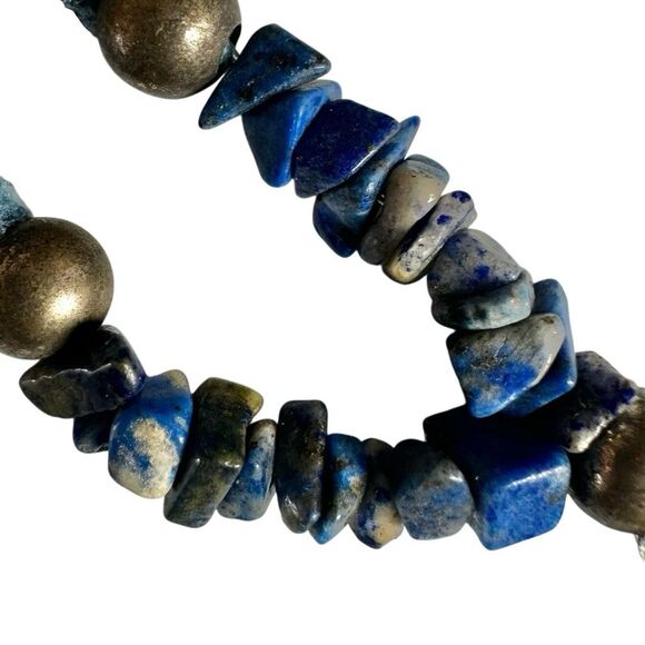 Artisan Blue Sodalite Pendant Necklace on Suede Cord - Picture 7 of 9